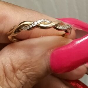 Genuine Men's Gold Over Sterling Silver Diamond 💎 Anniversary Band Ring size 12